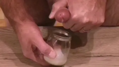 Guy Collects Cum for Sperm Meringues
