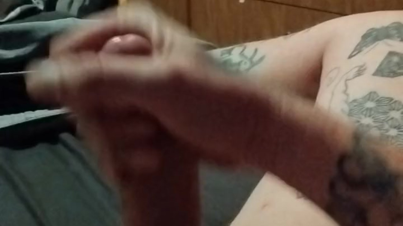 Guy Strokes His Hard Cock