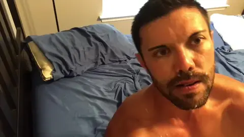 Guy Masturbates with Toy, Eats Own Cum