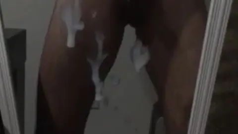 Edged Dick Cums on Mirror