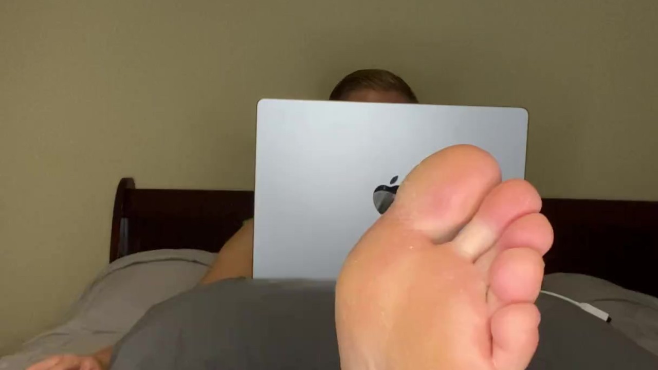 Guy Gives Himself a Foot Massage