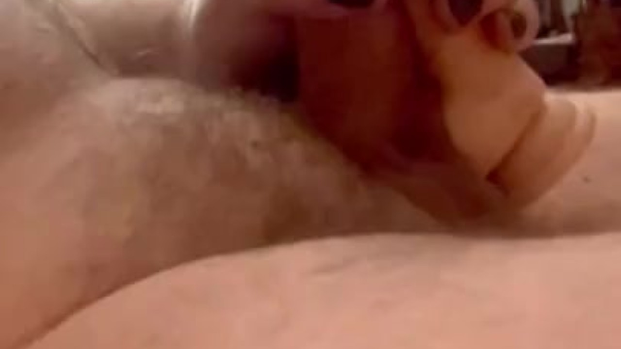 Gay Guy Frotting with Sex Toy, Cumming Hard
