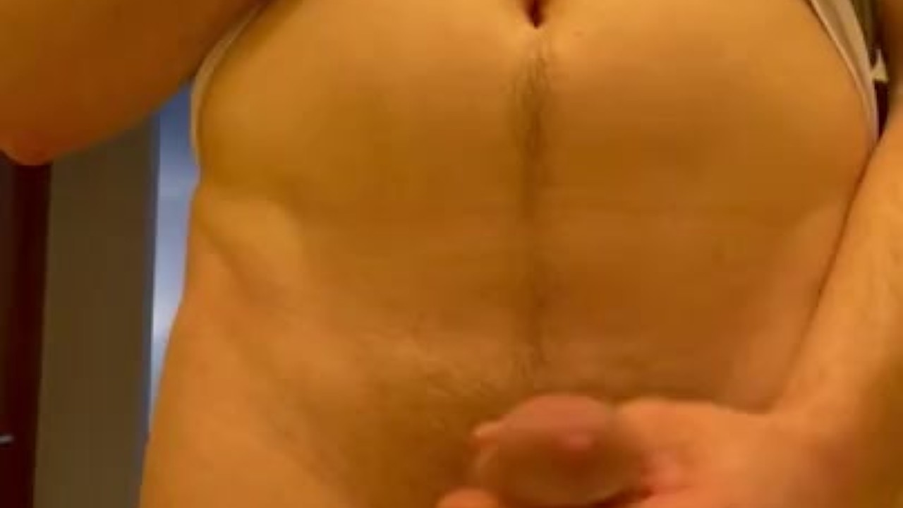 Huge Cock Guy Moans Loudly, Shoots Big Load