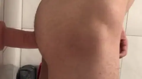 Twink Plays with Huge Dildo Solo