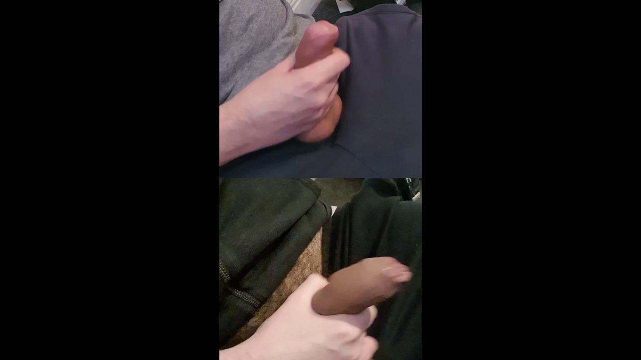 Two Massive Cocks Stroked to Pre-Cum