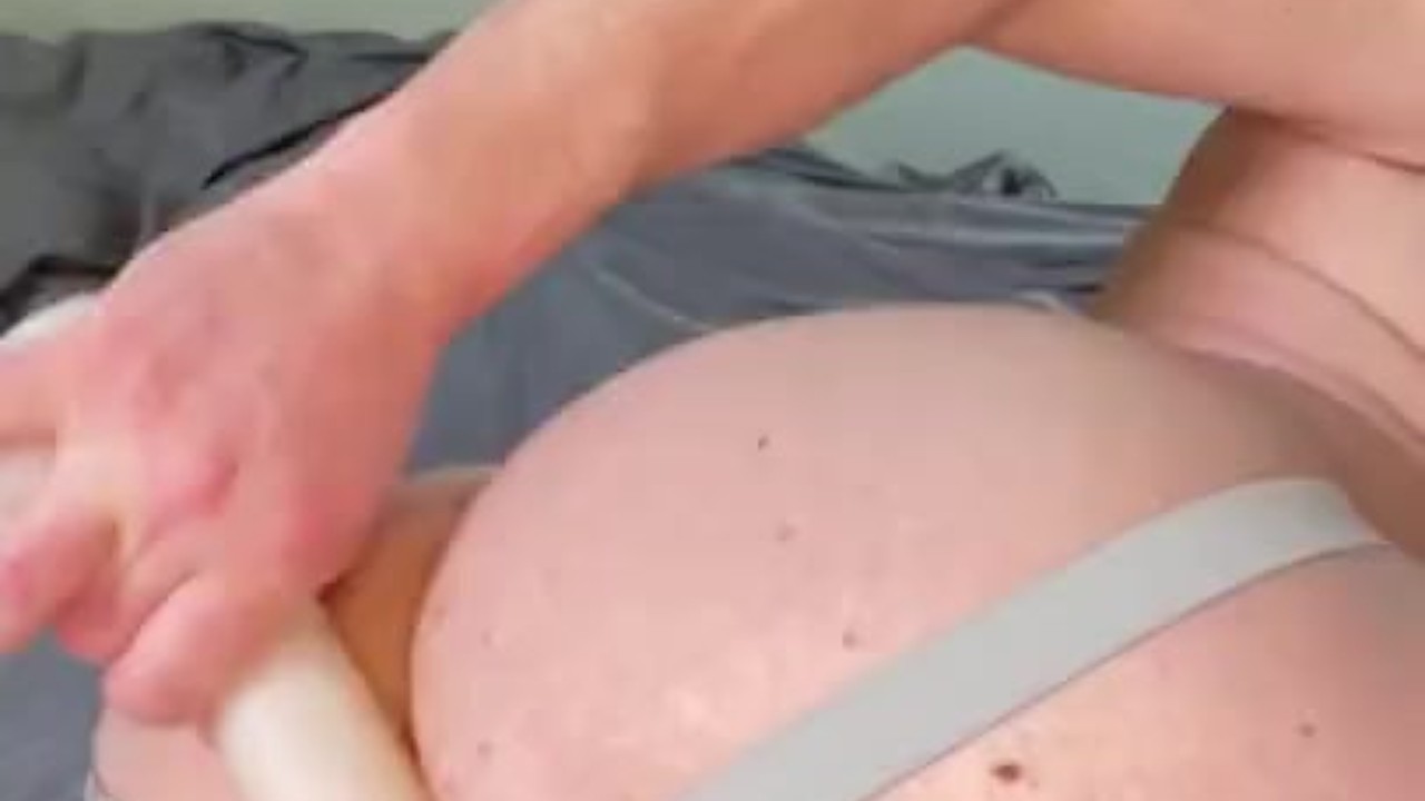 Gay Guy Uses Huge Dildo for Anal Play