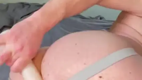 Gay Guy Uses Huge Dildo for Anal Play