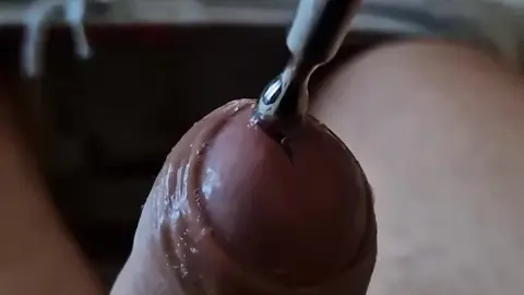 Guy Inserts 8mm Urethral Sound 12cm Deep for Intense Play