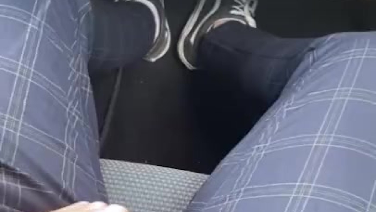 Horny Driver Exposes Fat Cock on Road