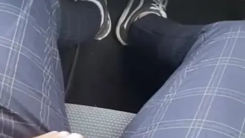 Horny Driver Exposes Fat Cock on Road