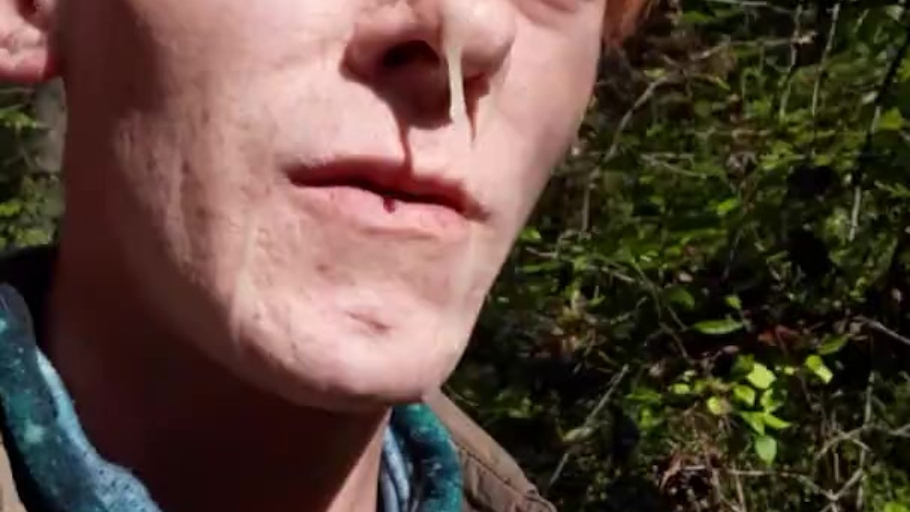Hiker Cums on Partner Outdoors