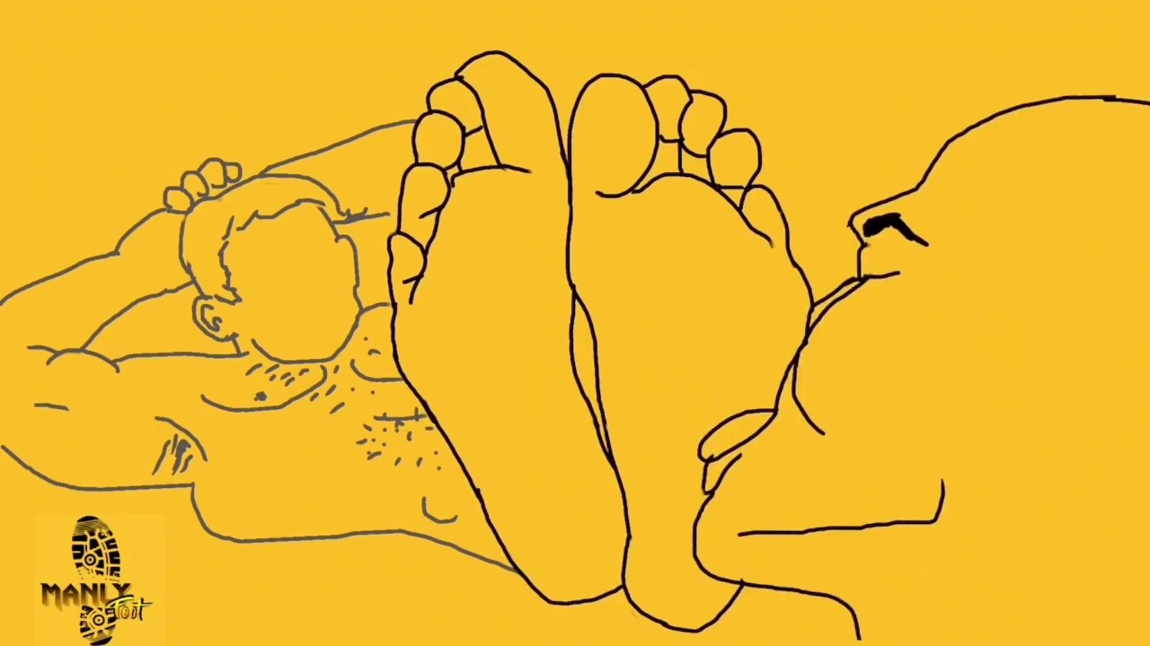 Man Enjoys Foot Worship from Submissive Slave