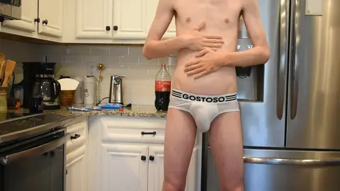 Twink Gets Belly Expansion with Coke and Mentos