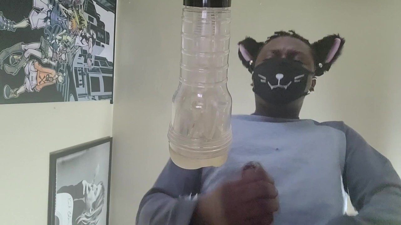 Catboy Masturbates with Fleshlight to Loud Orgasm