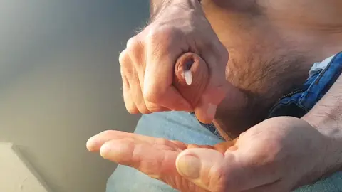 Solo Guy Jerks Off Until Last Drop of Cum