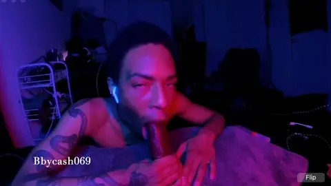 Guy Deepthroats Big Black Cock Toy