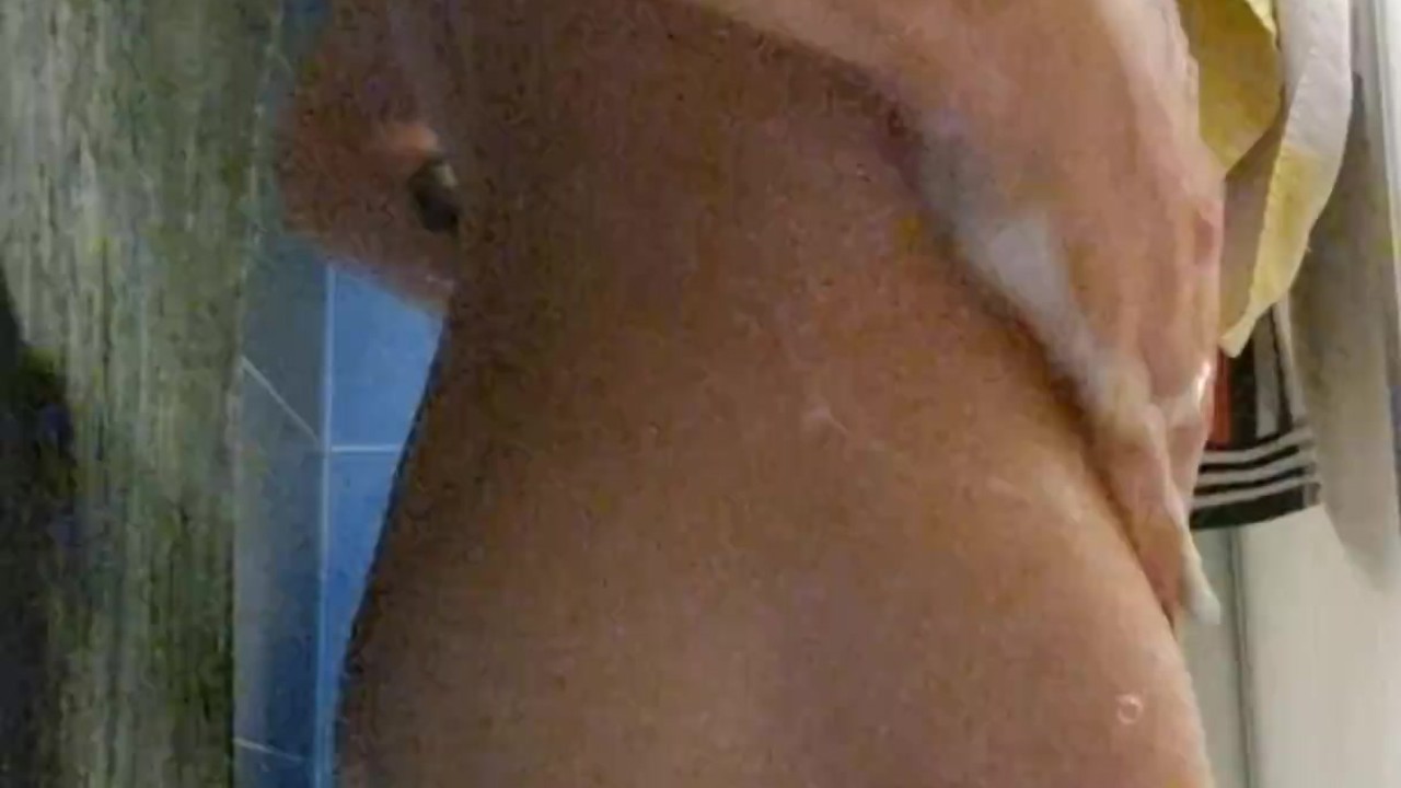 Tattooed Twink Showering Solo