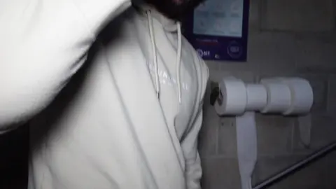 Stud Jerks Off in Public Toilet