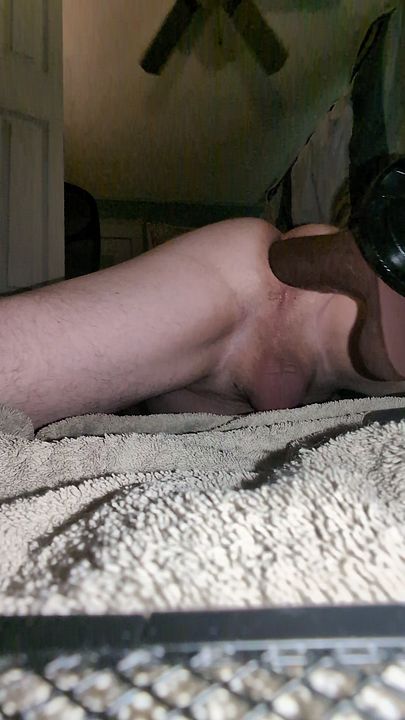Sissy Plays with Large Dildo Toy