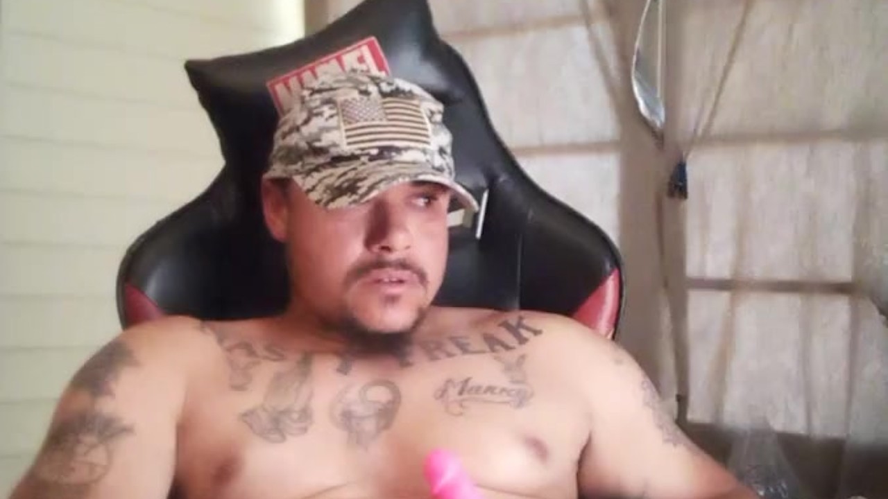 Veteran Teases and Jerks Off with Dildo Sucking