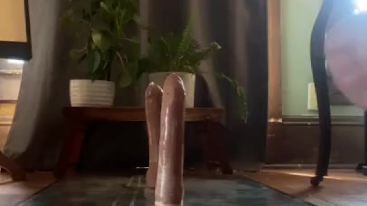 Guy Rides Dildo Deep for Intense Orgasm