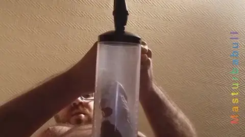 Gay Guy Uses Vacuum Pump on His Erect Penis