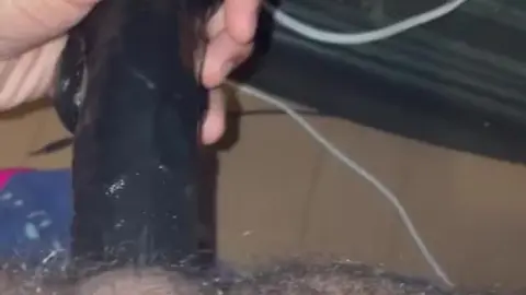 Hairy Guy Gets Anal Fucked with Black Dildo
