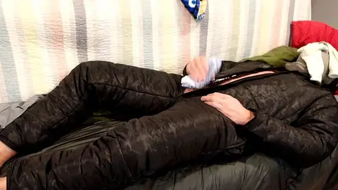 Solo Guy Masturbates in Fuzzy Sock