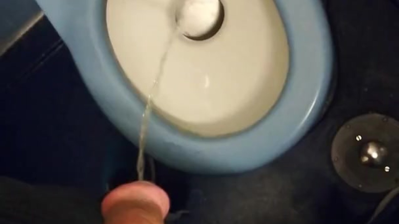 Guy Takes Messy Piss in Train Toilet