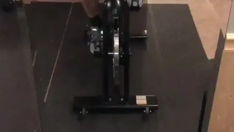 Naked Guy Jerks Off On Spin Bike