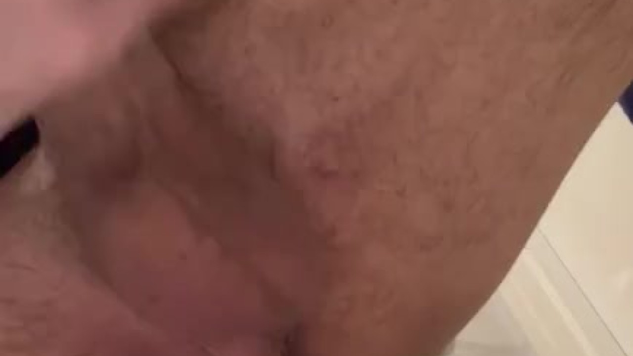 Solo Guy Strokes Cock and Cums Before Shower