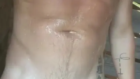 Daddy Type Enjoys Outdoor Shower Solo