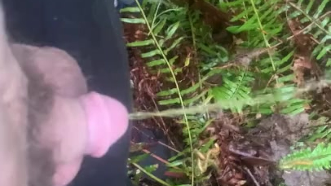 Guy Urinates Near Waterfall
