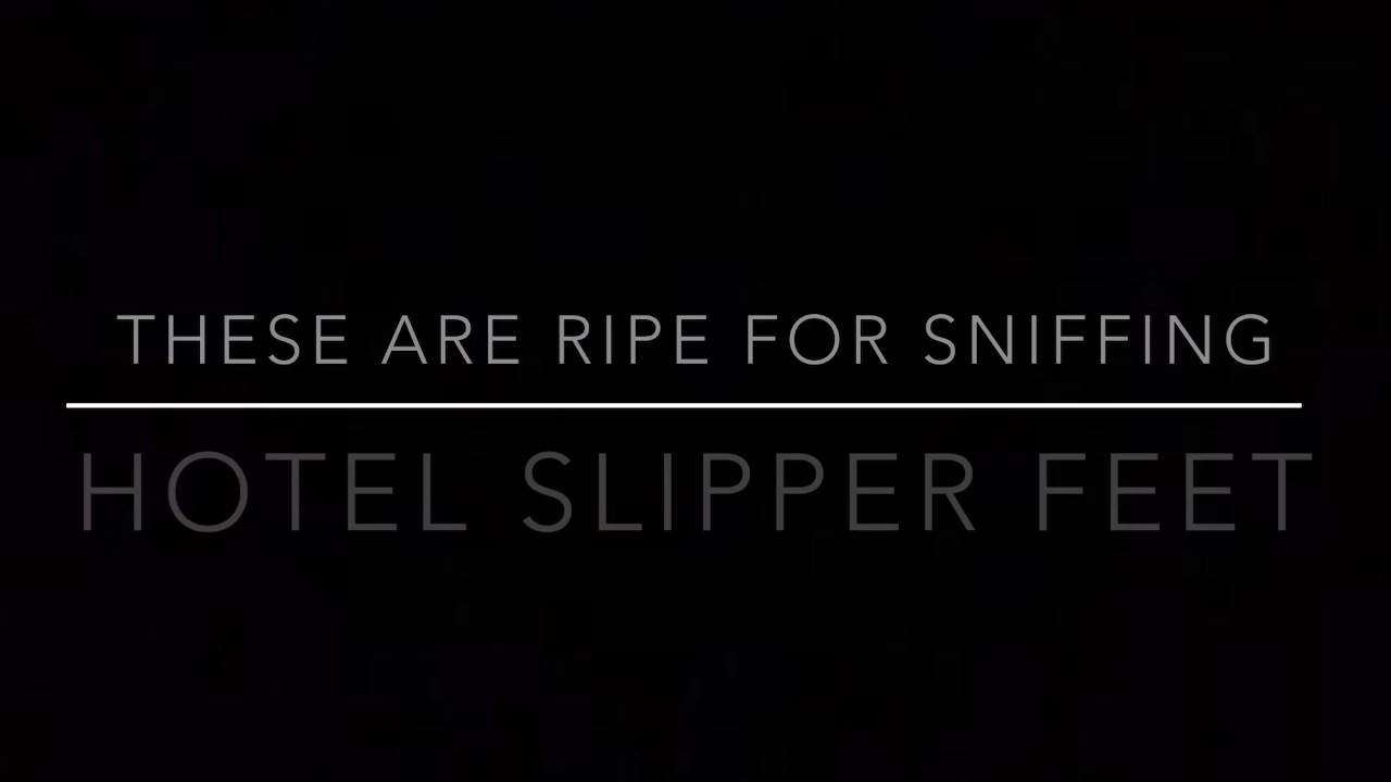 Man Sniffs Feet in Hotel Room Foot Fetish Scene