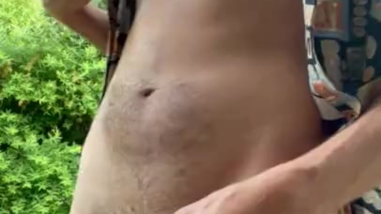 Petite Guy Masturbates in Garden