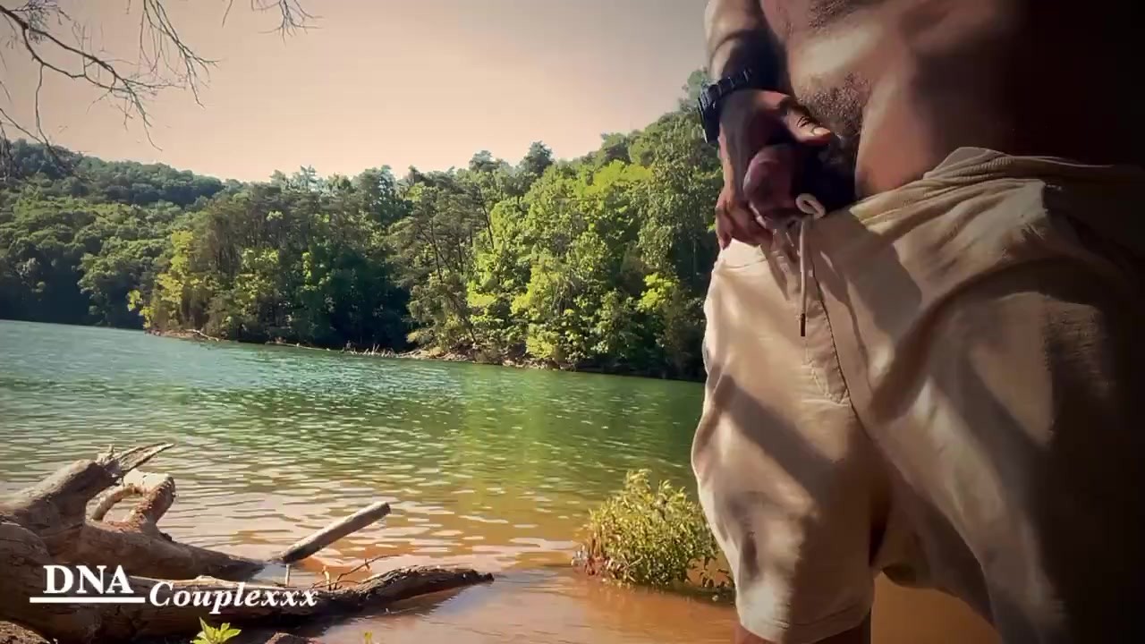 Guy Masturbates by Lake, Almost Gets Caught