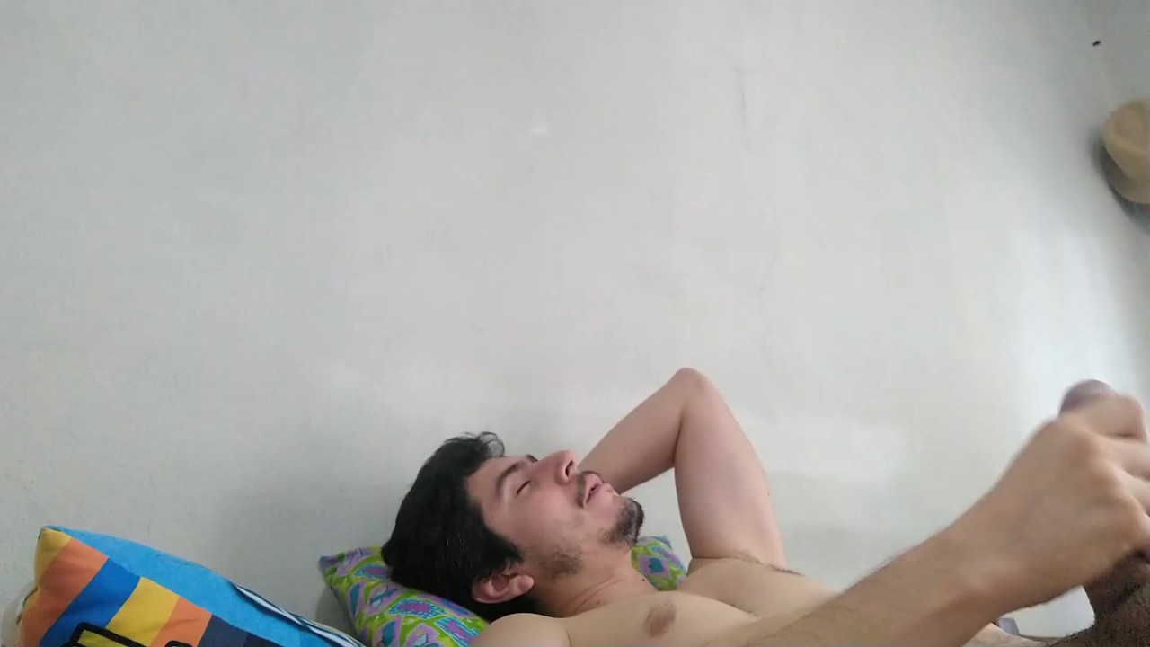 Hairy Muscle Guy Masturbates to Orgasm
