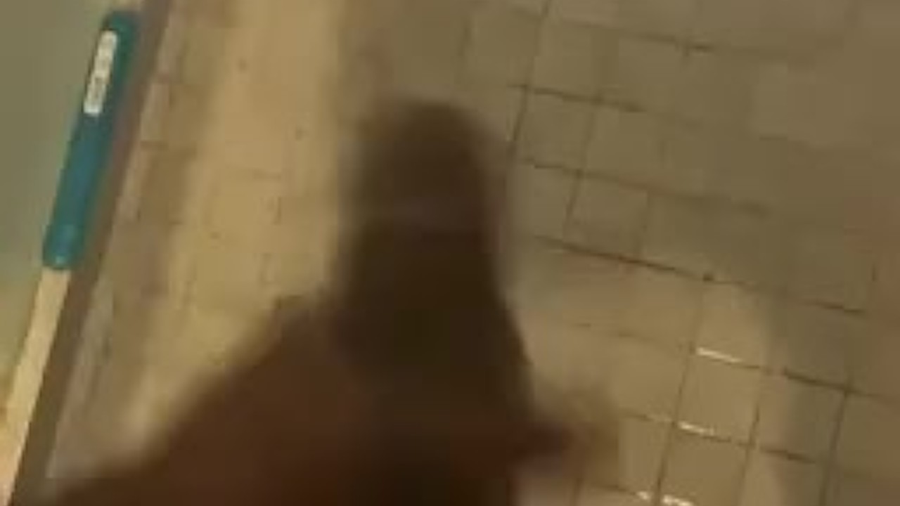 Guy Masturbates in Public Shower