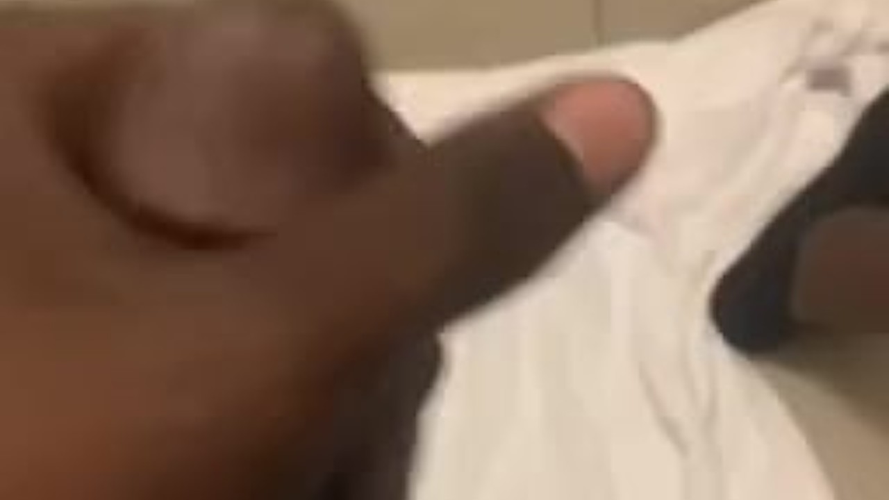 Black Guy Cums in Public Sauna