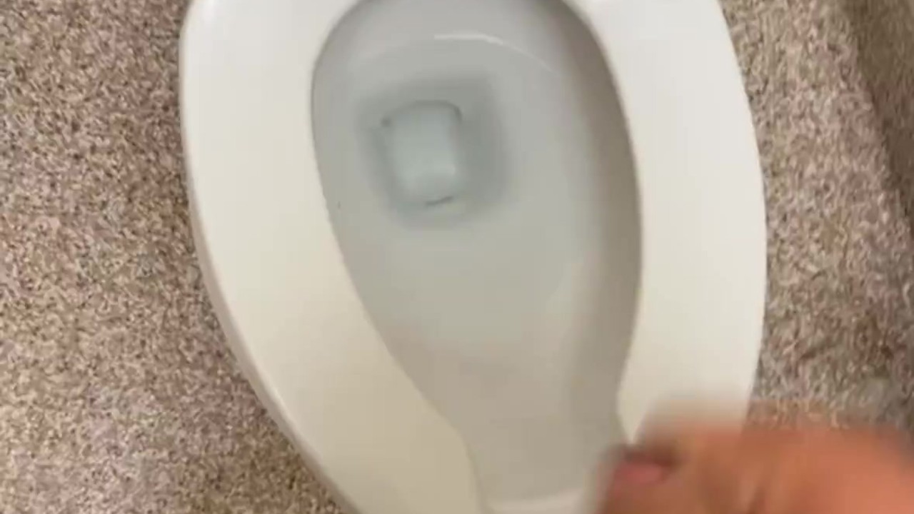 Chubby Guy Wanks Uncut Dick in Public Bathroom