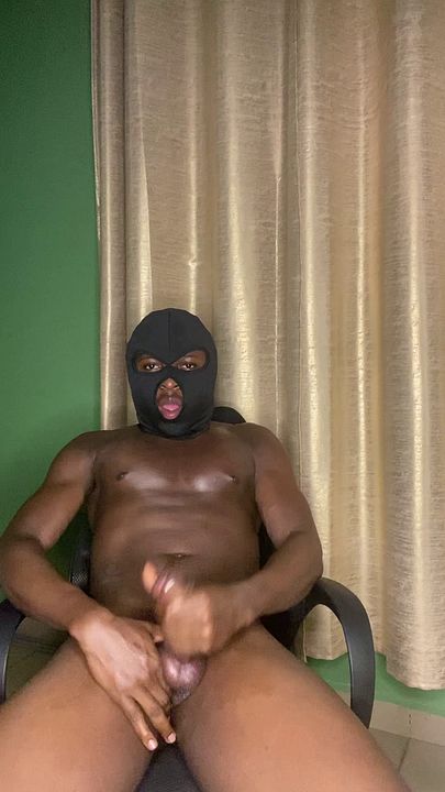 Big Black Cock Solo Masturbation Ends in Cum