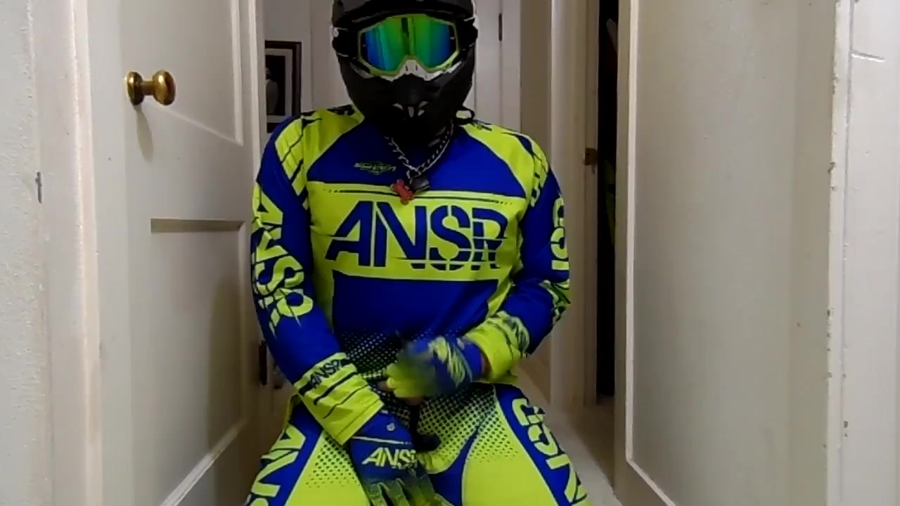 Motocross Rider Masturbates Alone