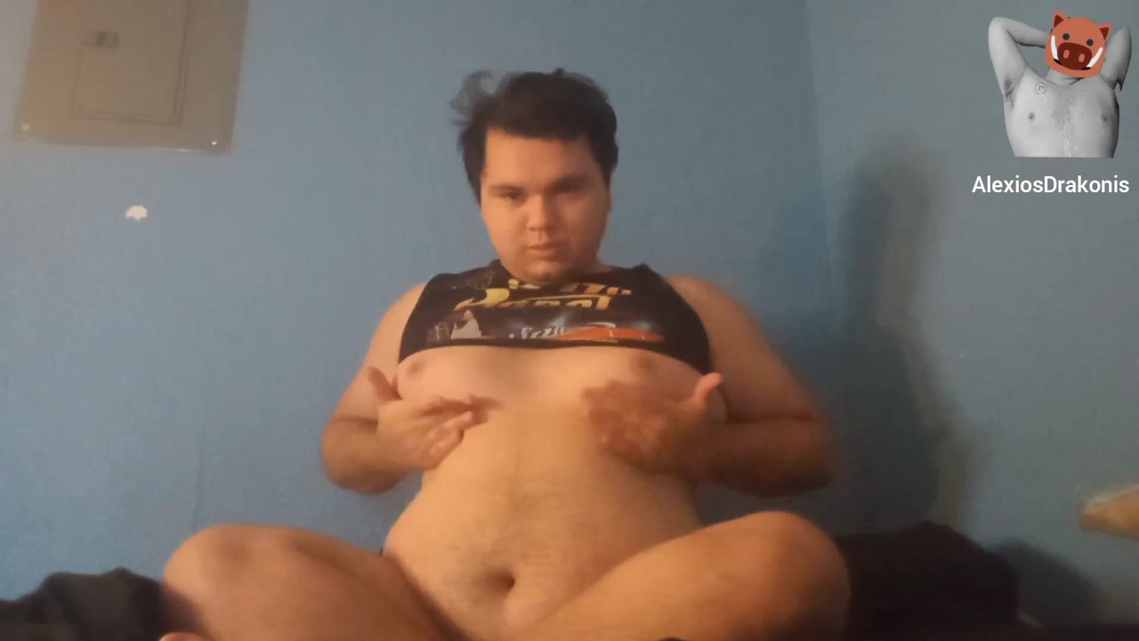 Chubby Guy Tease in Crop Top