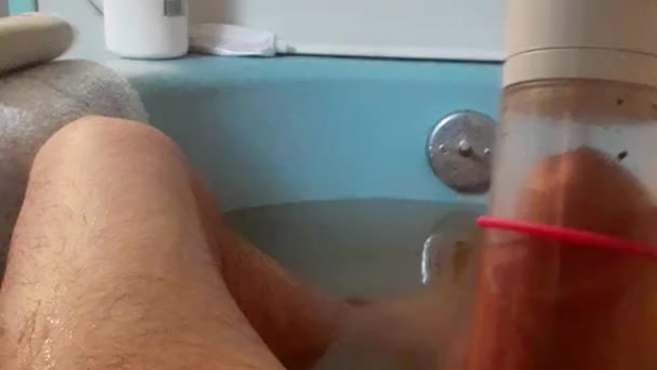 Gay Twink Hops on Cock in Bathtub