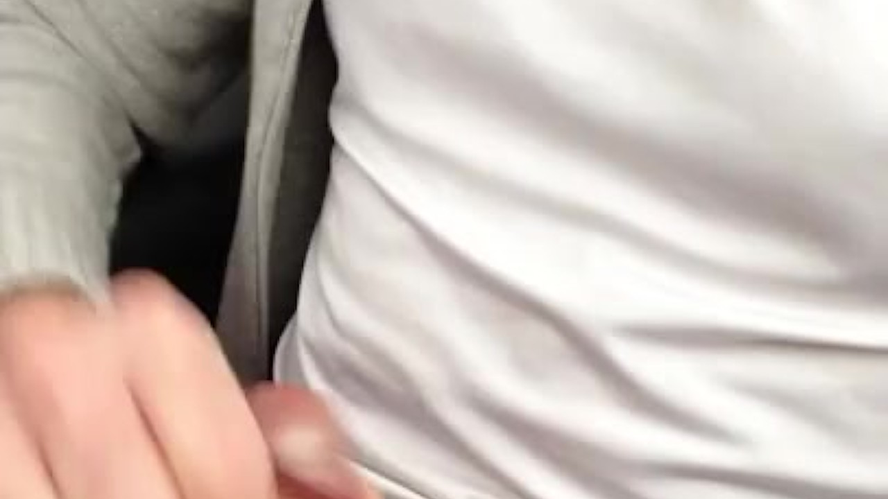 Guy Jerks Off in Car, Cums with Stiff Dick Orgasm
