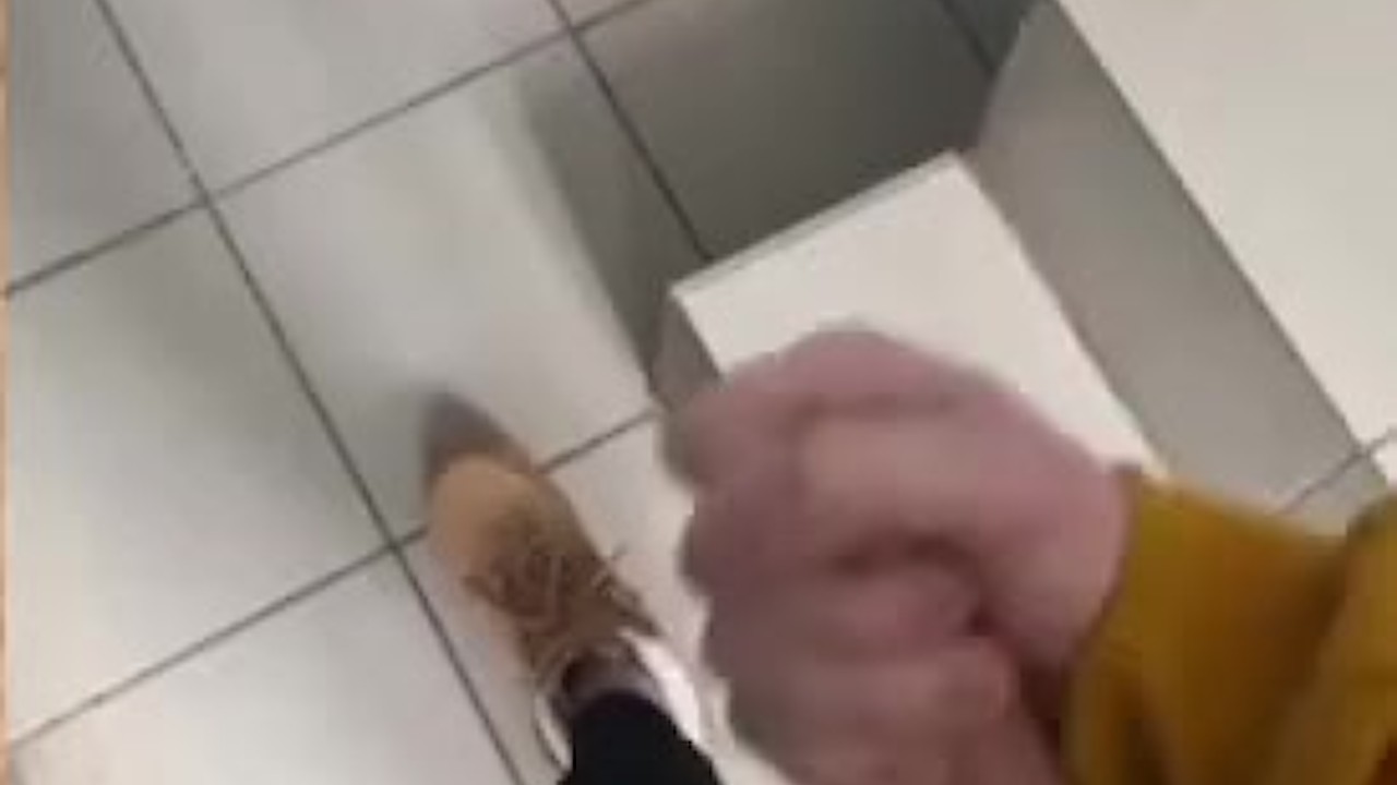 Teen Guy Masturbates in School