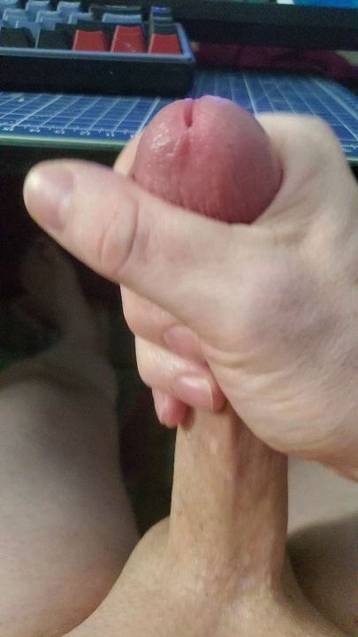 Femboy Leaks Precum from Huge Cock
