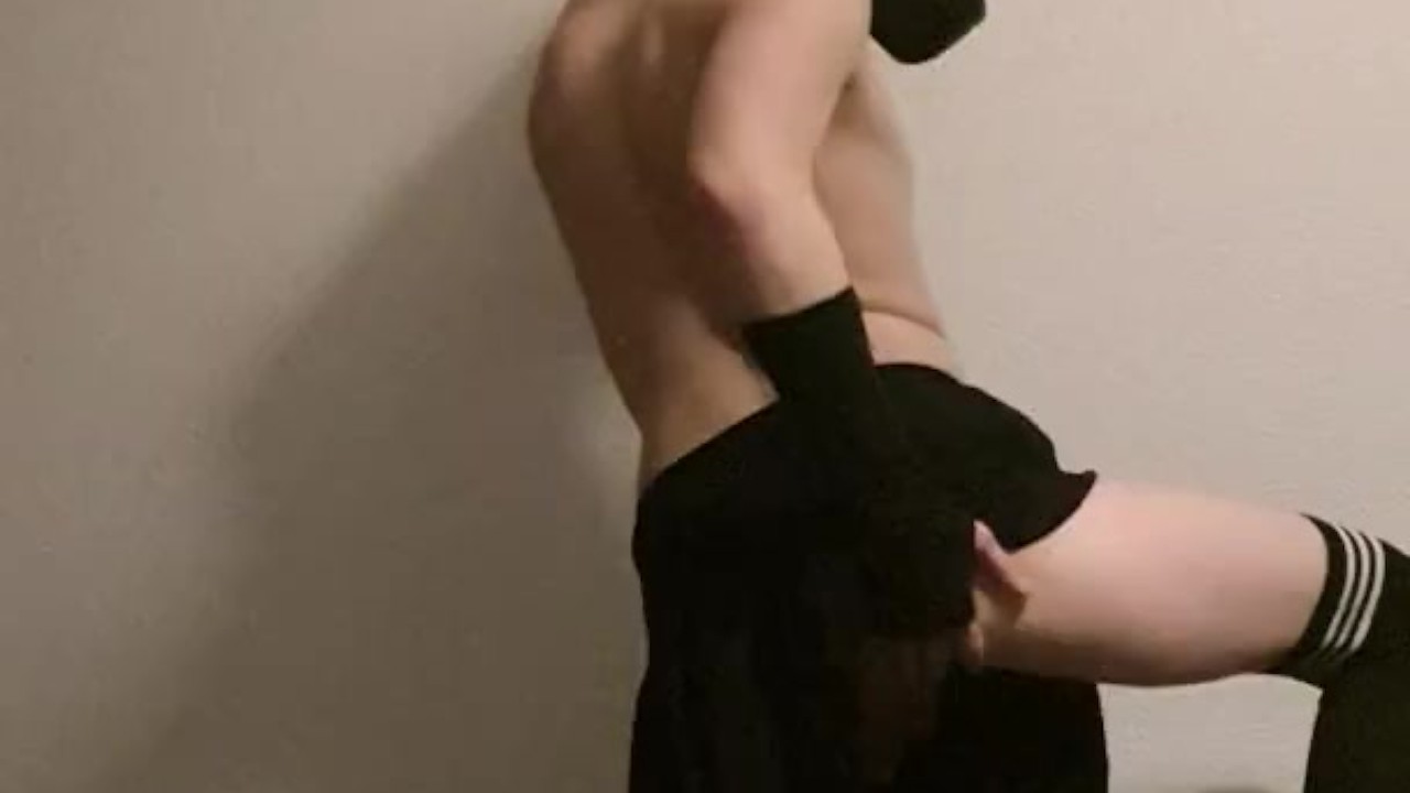 Twink in Skirt Dances and Strips Naked