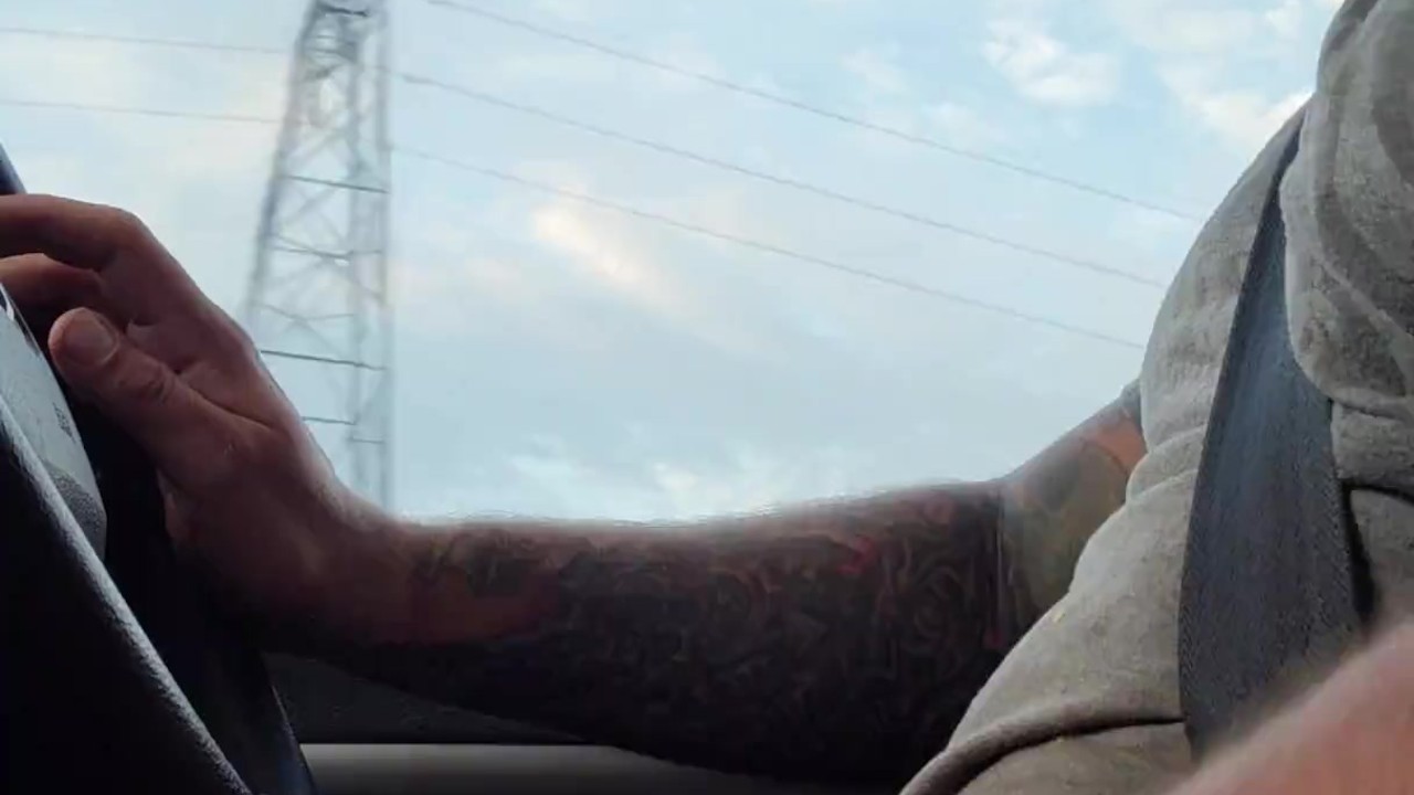 Country Boy Jerks Off in Truck on Highway