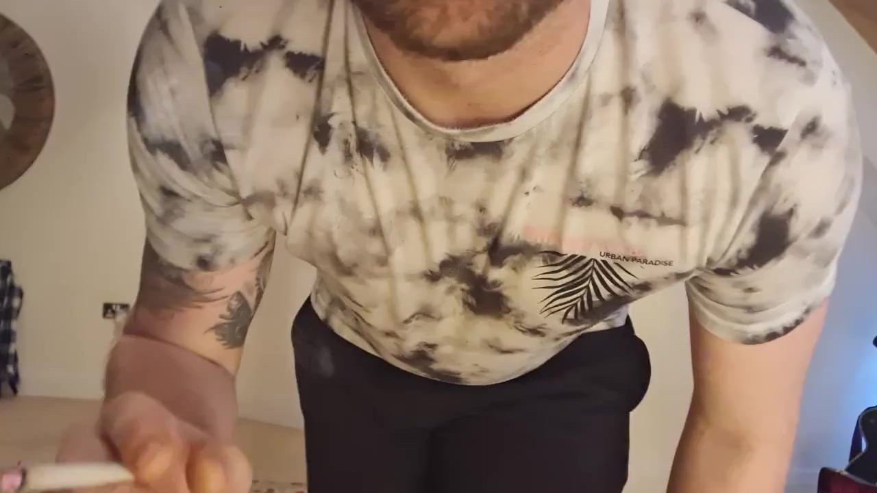 Daddy Strips Naked and Smokes